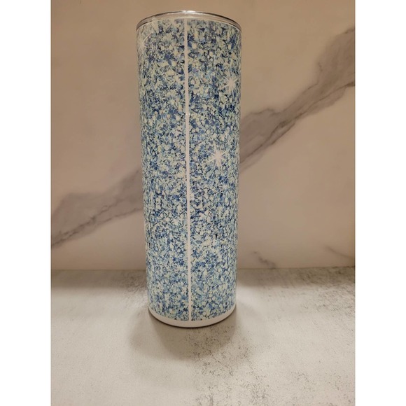 Blue Glitter Print Sublimated Stainless Steel Double Wall Tumbler 20 oz - Picture 2 of 5